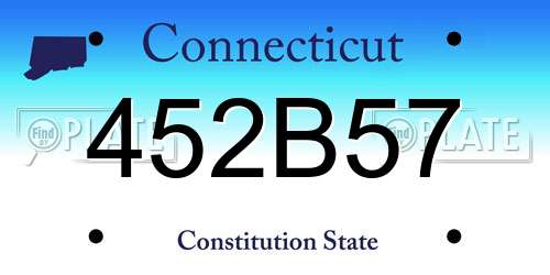 452B57 Connecticut License Plate