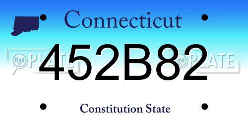 452B82 Connecticut License Plate