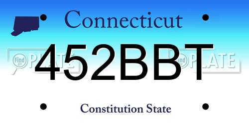 452BBT Connecticut License Plate