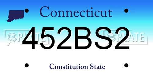 452BS2 Connecticut License Plate
