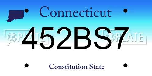 452BS7 Connecticut License Plate