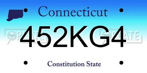 452KG4 Connecticut License Plate