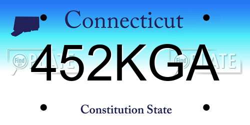 452KGA Connecticut License Plate