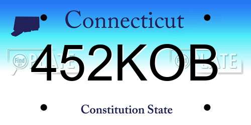 452KOB Connecticut License Plate