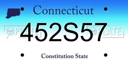452S57 Connecticut License Plate