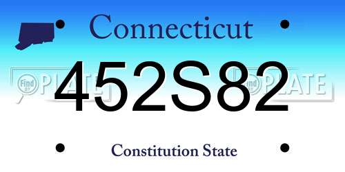 452S82 Connecticut License Plate