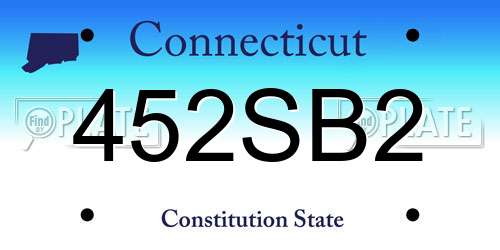 452SB2 Connecticut License Plate
