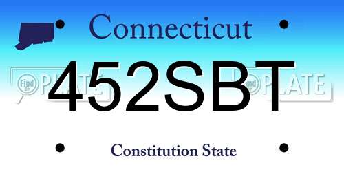 452SBT Connecticut License Plate