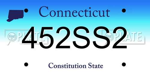 452SS2 Connecticut License Plate