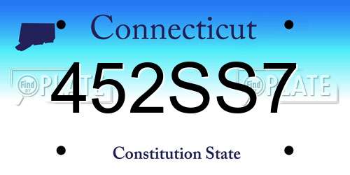 452SS7 Connecticut License Plate