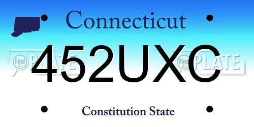 452UXC Connecticut License Plate