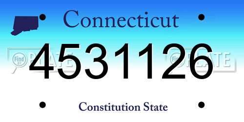4531126 Connecticut License Plate