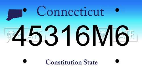 45316M6 Connecticut License Plate