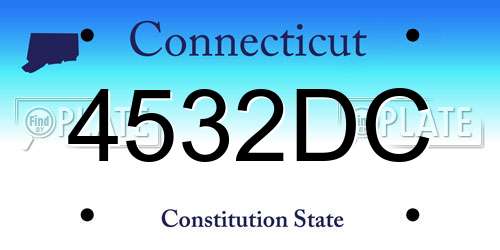 4532DC Connecticut License Plate