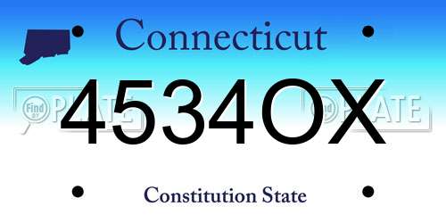 4534OX Connecticut License Plate