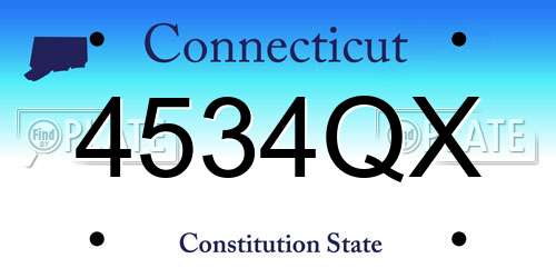 4534QX Connecticut License Plate