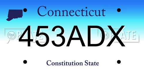 453ADX Connecticut License Plate