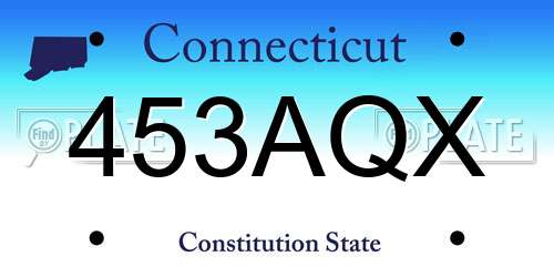 453AQX Connecticut License Plate