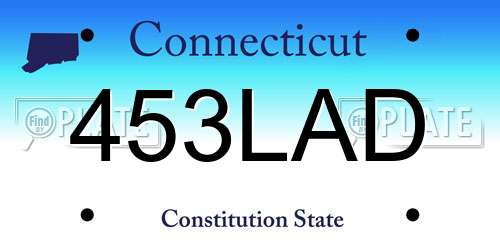 453LAD Connecticut License Plate