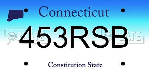 453RSB Connecticut License Plate