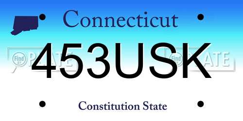 453USK Connecticut License Plate
