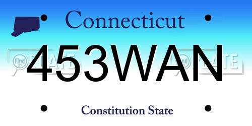 453WAN Connecticut License Plate