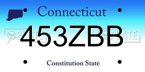 453ZBB Connecticut License Plate