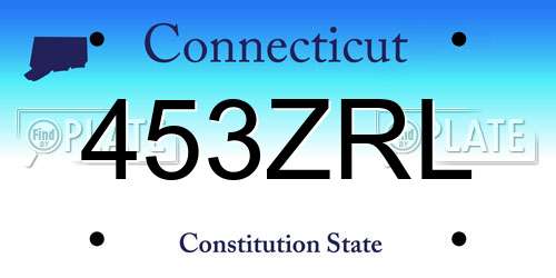 453ZRL Connecticut License Plate