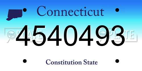 4540493 Connecticut License Plate