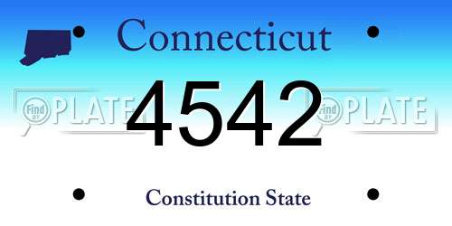 4542 Connecticut License Plate