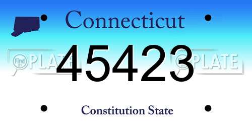 45423 Connecticut License Plate