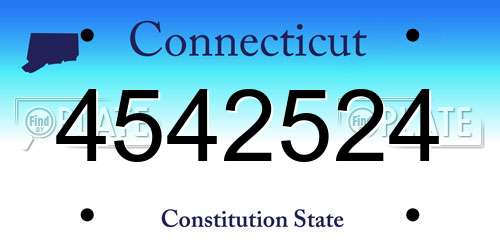 4542524 Connecticut License Plate