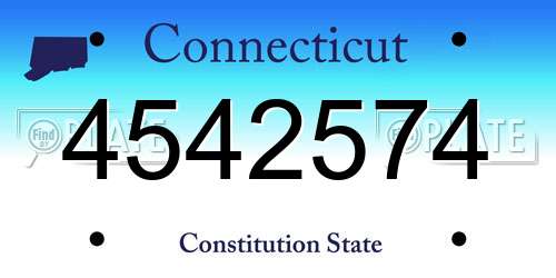 4542574 Connecticut License Plate