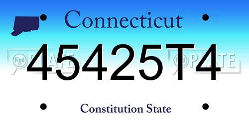 45425T4 Connecticut License Plate