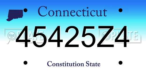 45425Z4 Connecticut License Plate