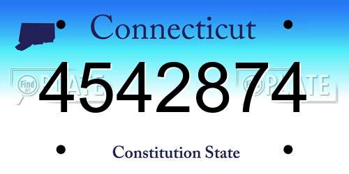 4542874 Connecticut License Plate