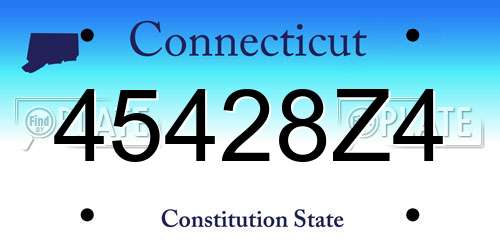 45428Z4 Connecticut License Plate