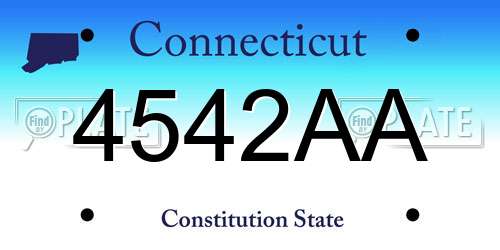 4542AA Connecticut License Plate