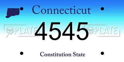 4545 Connecticut License Plate