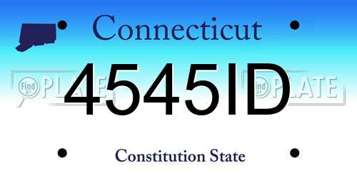 4545ID Connecticut License Plate