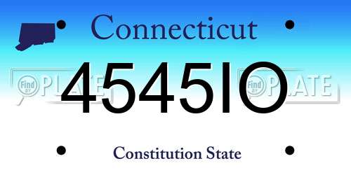 4545IO Connecticut License Plate