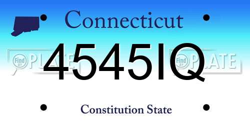 4545IQ Connecticut License Plate
