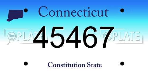 45467 Connecticut License Plate