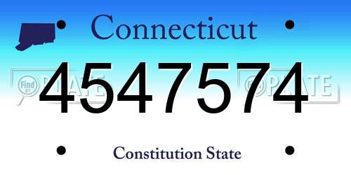 4547574 Connecticut License Plate