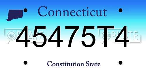 45475T4 Connecticut License Plate