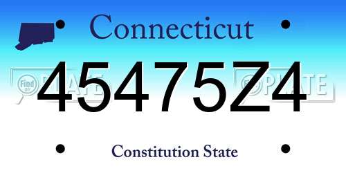 45475Z4 Connecticut License Plate