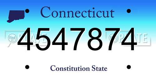 4547874 Connecticut License Plate