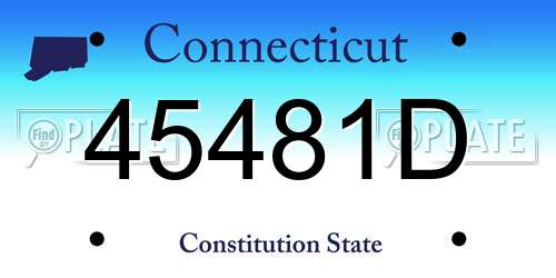 45481D Connecticut License Plate