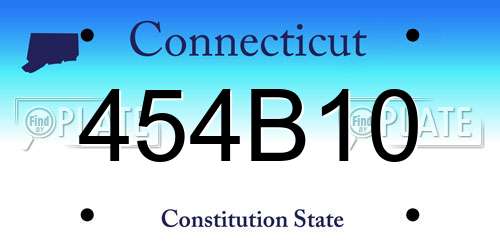 454B10 Connecticut License Plate
