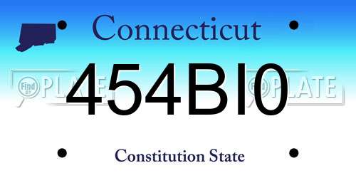 454BI0 Connecticut License Plate